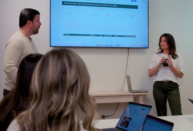 Photo of two leaders presenting in a meeting